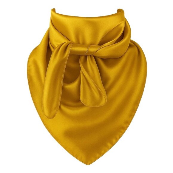 Gold Wild Rag Large Scarf 35x35" Satin Western Accessory Cowgirl or Cowboy - Picture 1 of 9